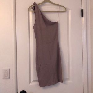 One shoulder knitted dress